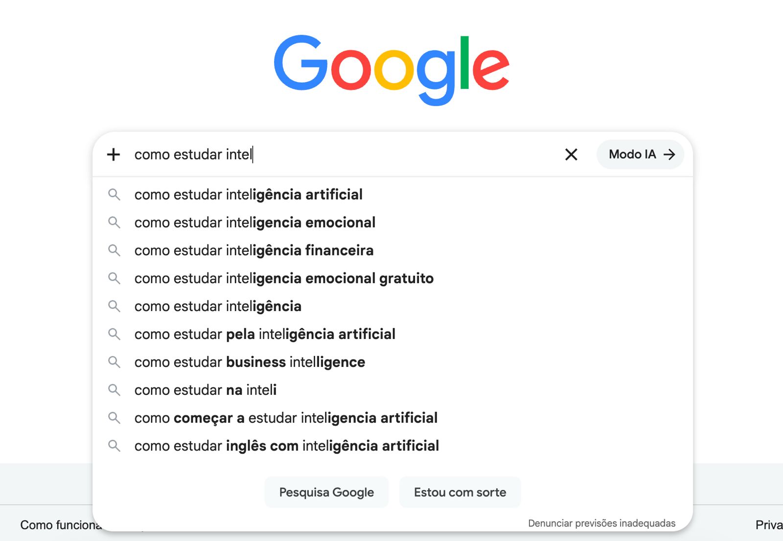 Google buscando resultados